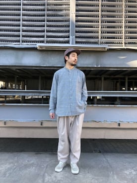 「tk.TAKEO KIKUCHI（ティーケータケオキクチ）のアイテム（パンツ）」を使った、新宿ルミネエストtkさん（メンズ・178cm）の冬コーディネート