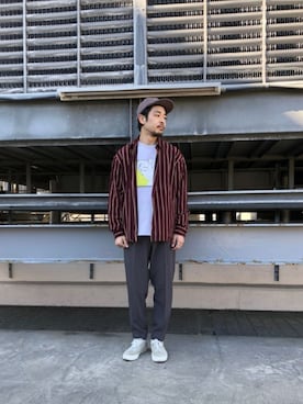 「tk.TAKEO KIKUCHI（ティーケータケオキクチ）のアイテム（パンツ）」を使った、新宿ルミネエストtkさん（メンズ・171cm）の冬コーディネート