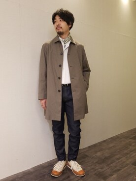 「tk.TAKEO KIKUCHI（ティーケータケオキクチ）のアイテム（ステンカラーコート）」を使った、新宿ルミネエストtkさん（メンズ・174cm）の冬コーディネート