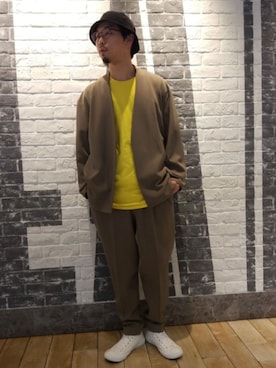 「tk.TAKEO KIKUCHI（ティーケータケオキクチ）のアイテム（ノーカラージャケット）」を使った、新宿ルミネエストtkさん（メンズ・171cm）の春コーディネート