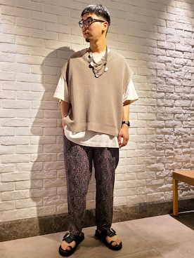 「tk.TAKEO KIKUCHI（ティーケータケオキクチ）のアイテム（シューズ）」を使った、新宿ルミネエストtkさん（メンズ・171cm）の夏コーディネート