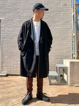 「tk.TAKEO KIKUCHI」｜「アイテム（チェスターコート）」を使った、新宿ルミネエストtkさん（メンズ・171cm）の秋コーディネート