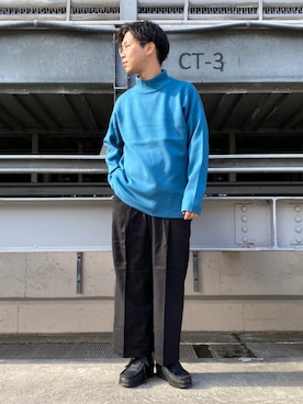 「tk.TAKEO KIKUCHI（ティーケータケオキクチ）のアイテム（パンツ）」を使った、新宿ルミネエストtkさん（メンズ・171cm）の冬コーディネート