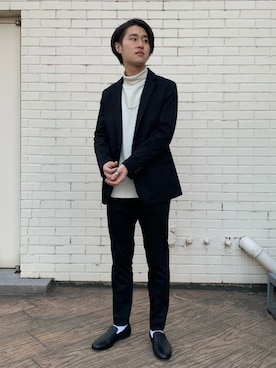 「tk.TAKEO KIKUCHI（ティーケータケオキクチ）のアイテム（テーラードジャケット）」を使った、新宿ルミネエストtkさん（メンズ・171cm）の冬コーディネート