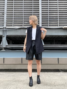 「tk.TAKEO KIKUCHI（ティーケータケオキクチ）のアイテム（パンツ）」を使った、新宿ルミネエストtkさん（レディース・167cm）の夏コーディネート