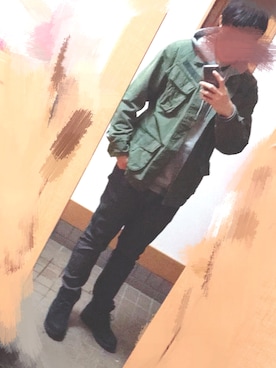 「Right-on（ライトオン）のアイテム（ミリタリージャケット）」を使った、kusabiさん（メンズ・184cm）の春コーディネート