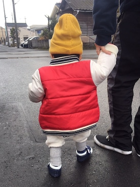 「PEANUTS（ピーナッツ）のアイテム（ジャケット/アウター）」を使った、yuu__yaさん（キッズ・80cm）の春コーディネート