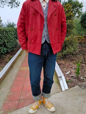 「KAPITAL（キャピタル）のアイテム（その他アウター）」を使った、Noili丶大Dさん（メンズ・177cm）の冬コーディネート