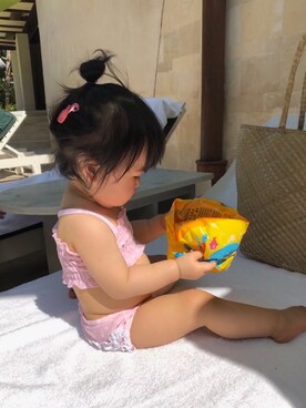 「Ruffle Butts （ラッフルバッツ）のアイテム」を使った、omriochanさん（キッズ・70cm）の春コーディネート