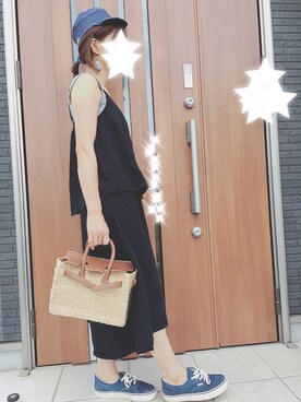 「SEA（シー）のカゴバッグS（かごバッグ）」を使った、mii♡ さん（レディース・149cm）の夏コーディネート