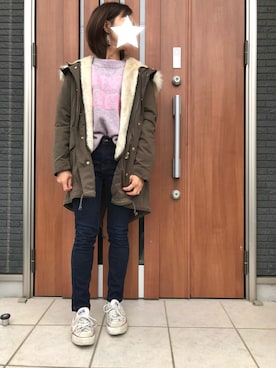 「LEPSIM（レプシィム）のアイテム（モッズコート）」を使った、mii♡ さん（レディース・149cm）の秋コーディネート