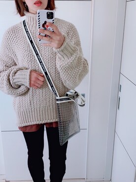 「UNIQLO（ユニクロ）のWOMEN ウルトラストレッチジーンズA（デニムパンツ）」を使った、mii♡ さん（レディース・150cm）の冬コーディネート