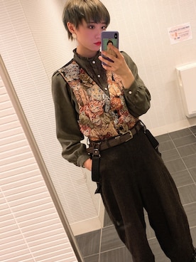 「アイテム（ベスト）」を使った、Riku✄﻿✄さん（レディース・164cm）の冬コーディネート