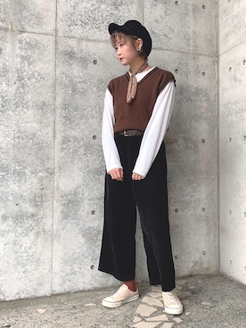 「秋のマイ旬スタイル」｜「アイテム（キャスケット）」を使った、Riku✄﻿✄さん（レディース・164cm）の秋コーディネート