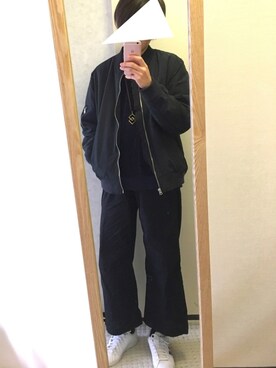 「GAP（ギャップ）のアイテム（ブルゾン）」を使った、SYUさん（メンズ・176cm）の冬コーディネート