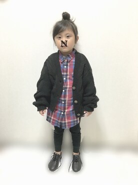 「アイテム（ドレスシューズ）」を使った、non☆彡さん（キッズ・100cm）の秋コーディネート
