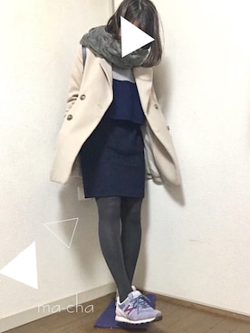 「NANO universe（ナノユニバース）のアイテム」を使った、macha＊さん（レディース・159cm）の冬コーディネート