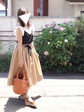 「robita（ロビタ）のアイテム」を使った、macha＊さん（レディース・159cm）の夏コーディネート