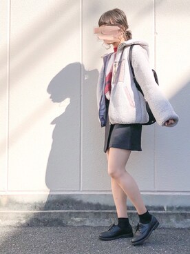 「NOWiSTYLE（ナウアイスタイル）のアイテム」を使った、macha＊さん（レディース・159cm）の冬コーディネート