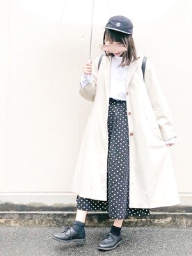 「Samansa Mos2 blue（サマンサモスモスブルー）のアイテム（その他アウター）」を使った、macha＊さん（レディース・159cm）の春コーディネート