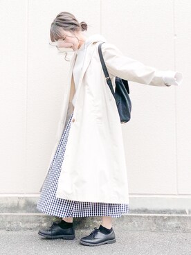 「Samansa Mos2 blue（サマンサモスモスブルー）のアイテム（その他アウター）」を使った、macha＊さん（レディース・159cm）の春コーディネート