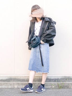 「平成最後のWEARISTAセンバツ」｜「アイテム（マウンテンパーカー）」を使った、macha＊さん（レディース・159cm）の春コーディネート