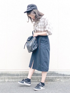 「pairpair」｜「アイテム（帽子）」を使った、macha＊さん（レディース・159cm）の春コーディネート