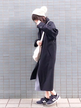 「THE NORTH FACE（ザノースフェイス）のTHE NORTH FACE MUSETTE BAG (ﾅﾁｭﾗﾙ/ﾌﾞﾗｯｸ)（ショルダーバッグ）」を使った、macha＊さん（レディース・159cm）の冬コーディネート