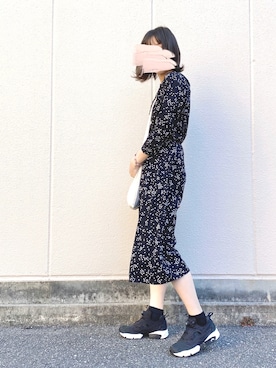 「THE NORTH FACE（ザノースフェイス）のTHE NORTH FACE MUSETTE BAG (ﾅﾁｭﾗﾙ/ﾌﾞﾗｯｸ)（ショルダーバッグ）」を使った、macha＊さん（レディース・159cm）の春コーディネート