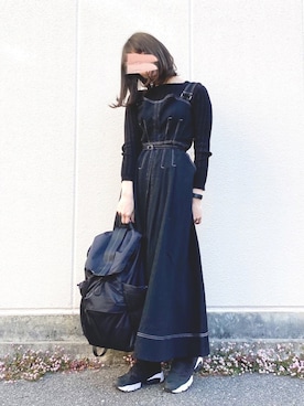 「カメラ女子」｜「アイテム（腕時計）」を使った、macha＊さん（レディース・159cm）の冬コーディネート