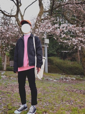 「アイテム（その他トップス、ホワイト系）」を使った、なおさん（メンズ・164cm）の春コーディネート