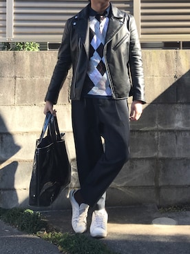 「プチプラミックス」｜てぃーさん（メンズ・166cm）の冬コーディネート