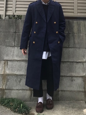 「A.P.C.（アーペーセー）のアイテム（スラックス）」を使った、てぃーさん（メンズ・166cm）の秋コーディネート