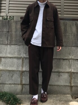 「u170」｜「アイテム（その他アウター）」を使った、てぃーさん（メンズ・166cm）の秋コーディネート