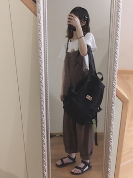 「TYAKASHAのアイテム（バッグ）」を使った、ちはやさん（レディース・166cm）の秋コーディネート