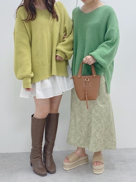 「nice claup」｜「アイテム（チュニック）」を使った、okamu🍦骨格ストレートさん（レディース・159cm）の冬コーディネート