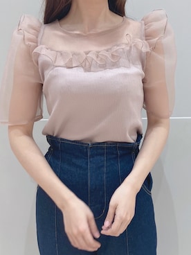 「オーガンジー」｜okamu🍦骨格ストレートさん（レディース・159cm）の春コーディネート