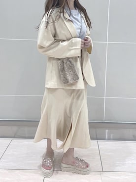 「消えそうな色コーデ」｜okamu🍦骨格ストレートさん（レディース・159cm）の春コーディネート