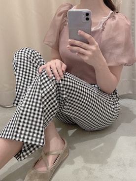 「アイテム（バレエシューズ、ゴールド系）」を使った、okamu🍦骨格ストレートさん（レディース・159cm）の夏コーディネート