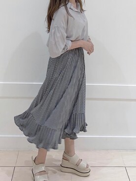 okamu🍦骨格ストレートさん（レディース・159cm）の夏コーディネート