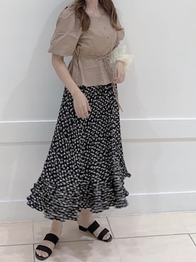 「清楚系」｜okamu🍦骨格ストレートさん（レディース・159cm）の夏コーディネート