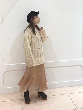 「白ニット」｜okamu🍦骨格ストレートさん（レディース・160cm）の秋コーディネート