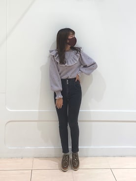 okamu🍦骨格ストレートさん（レディース・160cm）の冬コーディネート