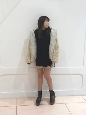 「ショーパン」｜「アイテム（ダウンジャケット/コート）」を使った、okamu🍦骨格ストレートさん（レディース・160cm）の冬コーディネート