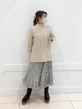 「ダルメシアン柄」｜okamu🍦骨格ストレートさん（レディース・160cm）の冬コーディネート