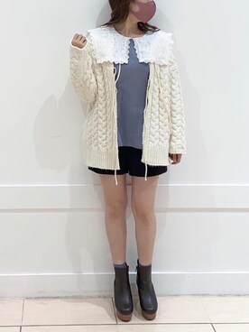 okamu🍦骨格ストレートさん（レディース・160cm）の冬コーディネート