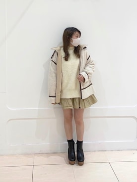 okamu🍦骨格ストレートさん（レディース・160cm）の冬コーディネート