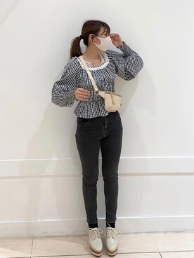 okamu🍦骨格ストレートさん（レディース・160cm）の冬コーディネート