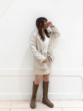 okamu🍦骨格ストレートさん（レディース・159cm）の冬コーディネート