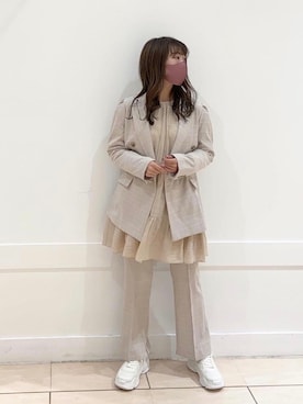 okamu🍦骨格ストレートさん（レディース・160cm）の冬コーディネート